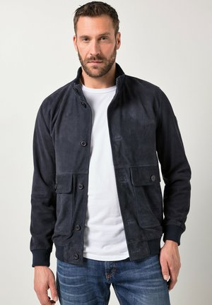 BOUTONNÉE DAIM À COL MONTANT - Blouson Bomber - navy blue