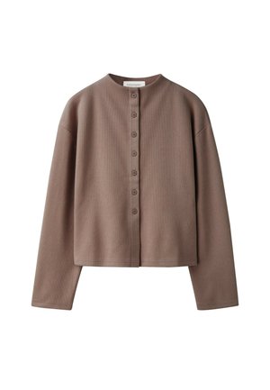 Stradivarius, STAND-COLLAR KNIT CARDIGAN - Gilet - light brown