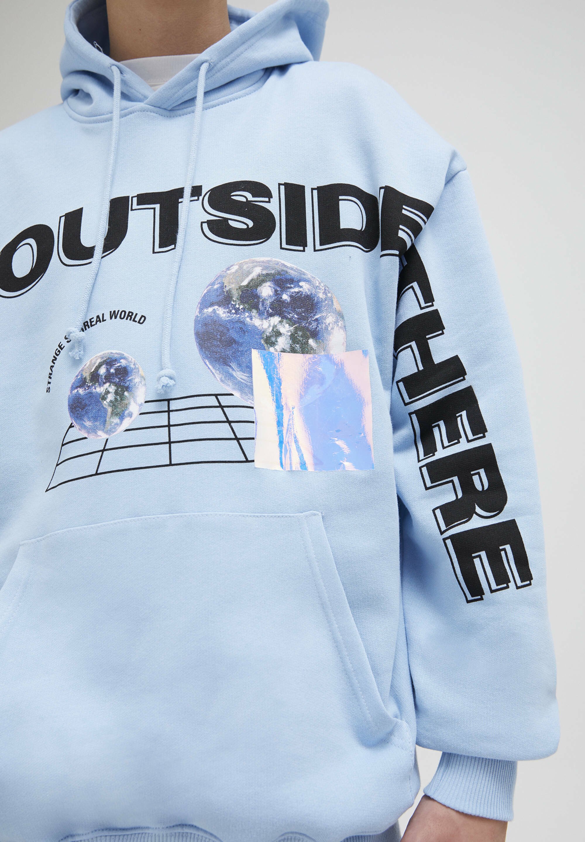 pull and bear light blue hoodie