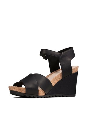 FLEX SUN - High heeled sandals - schwarzes leder