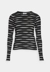 NMMALINA STRIPE TOP - Top s dlouhým rukávem - black stripes/white stripes