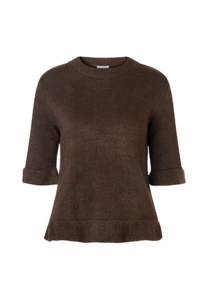 More & More, MORE & MORE KURZER, FEMININER HALBARMPULLOVER, RÜSCHEN - Pullover - espresso brown