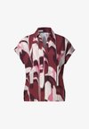 BLOUSE SHIRT WITH SHIRT COLLAR AND ELASTIC HEM - Blouse - rustic rouge