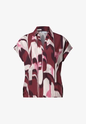 Street One, BLUSENSHIRT MIT HEMDKRAGEN UND ELASTIKSAUM - Blusa - rustic rouge