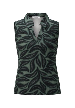 Street One, PRINTED MAT-MIX TOP W.COLLAR 325290 - Débardeur - green