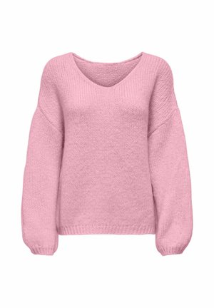 JDY, JDYDINEA L/S REVERSIBLE PULLOV. KNT NOOS - Pullover - pink lady
