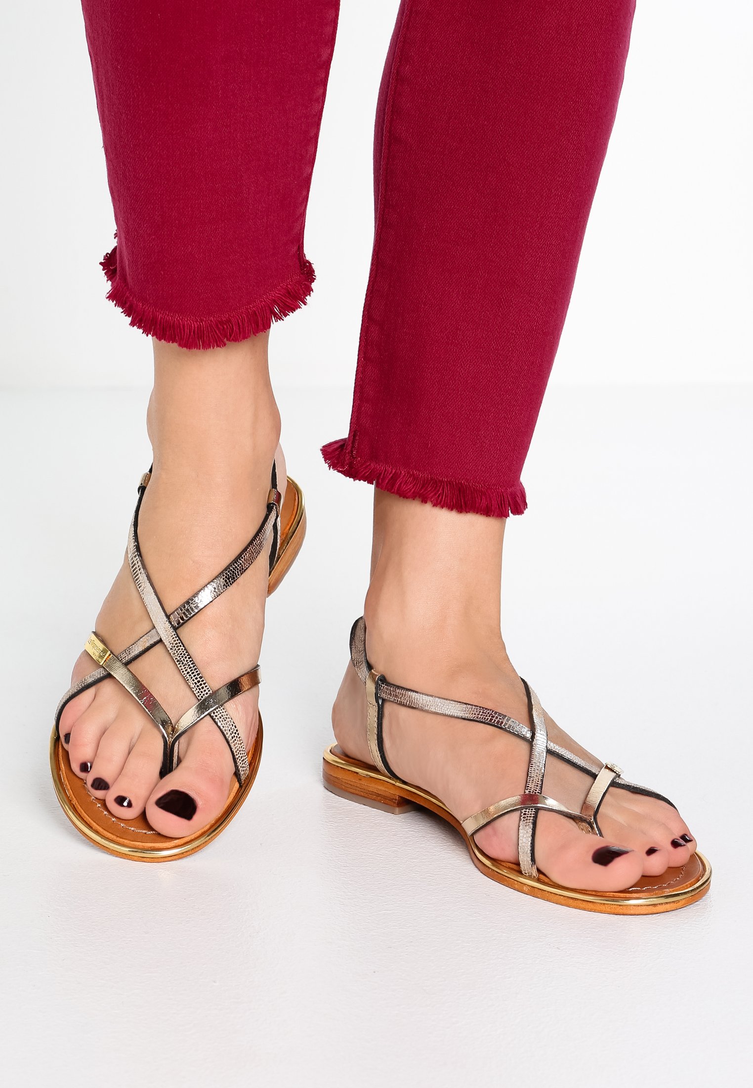 Sandali Monaco Les Tropéziennes - Donna In Pelle Con Tacco Piatto - Foto 4