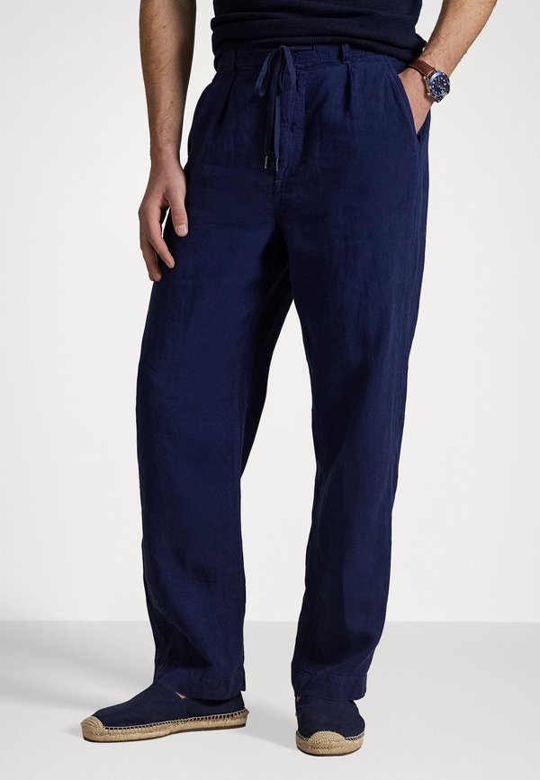 Lateef Relaxed Fit Pleated Linen Trouser - Trousers