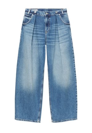 PULL&BEAR, PLEATED - BAGGY JEANS - Jean baggy - blue denim