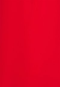 Punainen kangas, jossa on sileä rakenne, tasainen väri ja ei näkyviä kuvioita tai koristeita. Pinta näyttää hieman kiiltävältä valon alla.