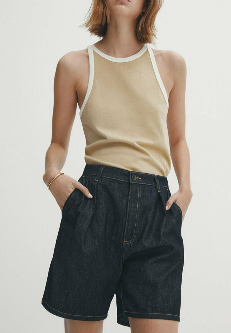 Massimo Dutti CONTRAST SLEEVELESS Top camel Zalando.ch