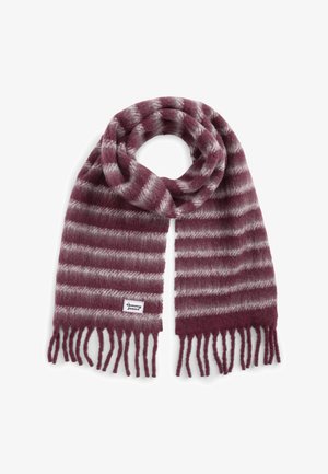 Tommy Jeans, TJW SCRIPT SEASONAL SCARF - Scarf - deep burgundy stripe