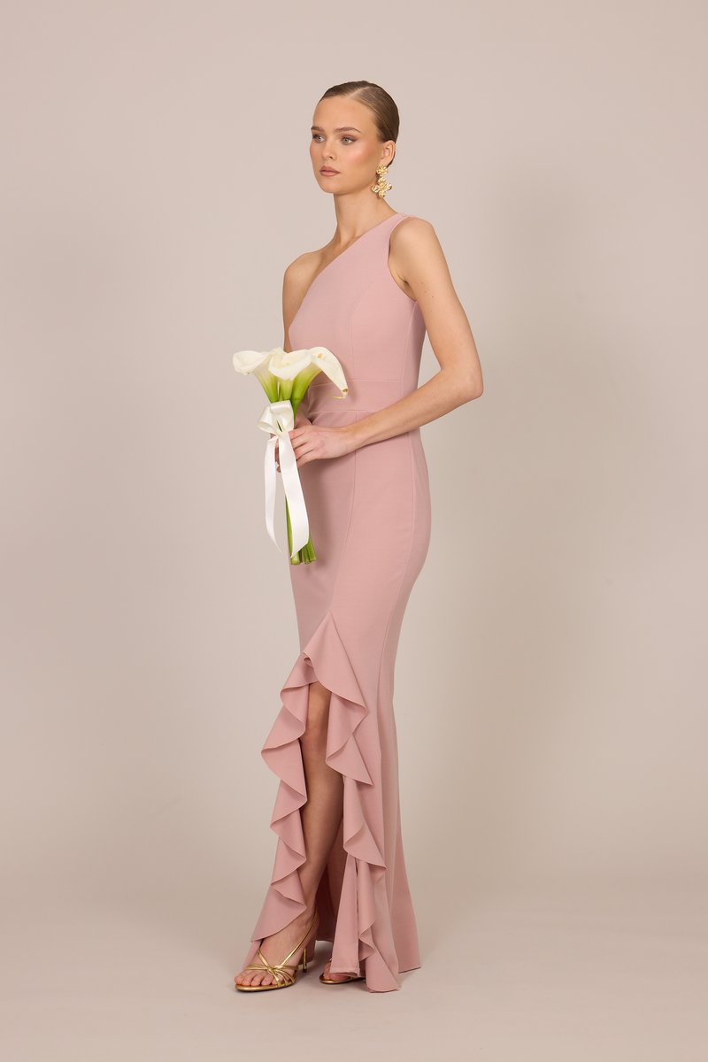 strapless open back dress Miss Clemmie EVE Bridal earrings in Crystal Silver main image 1