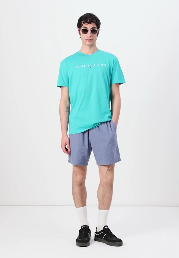 LINEAR LOGO TEE - Basic T-shirt - hawaiian turquoise3