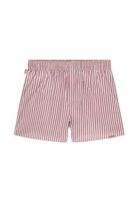 Raudoni ir balti dryžuoti šortai su elastinga juosta ir mažyte etikete šone. Pagaminti iš minkštos medžiagos, su laisvu sijonu.