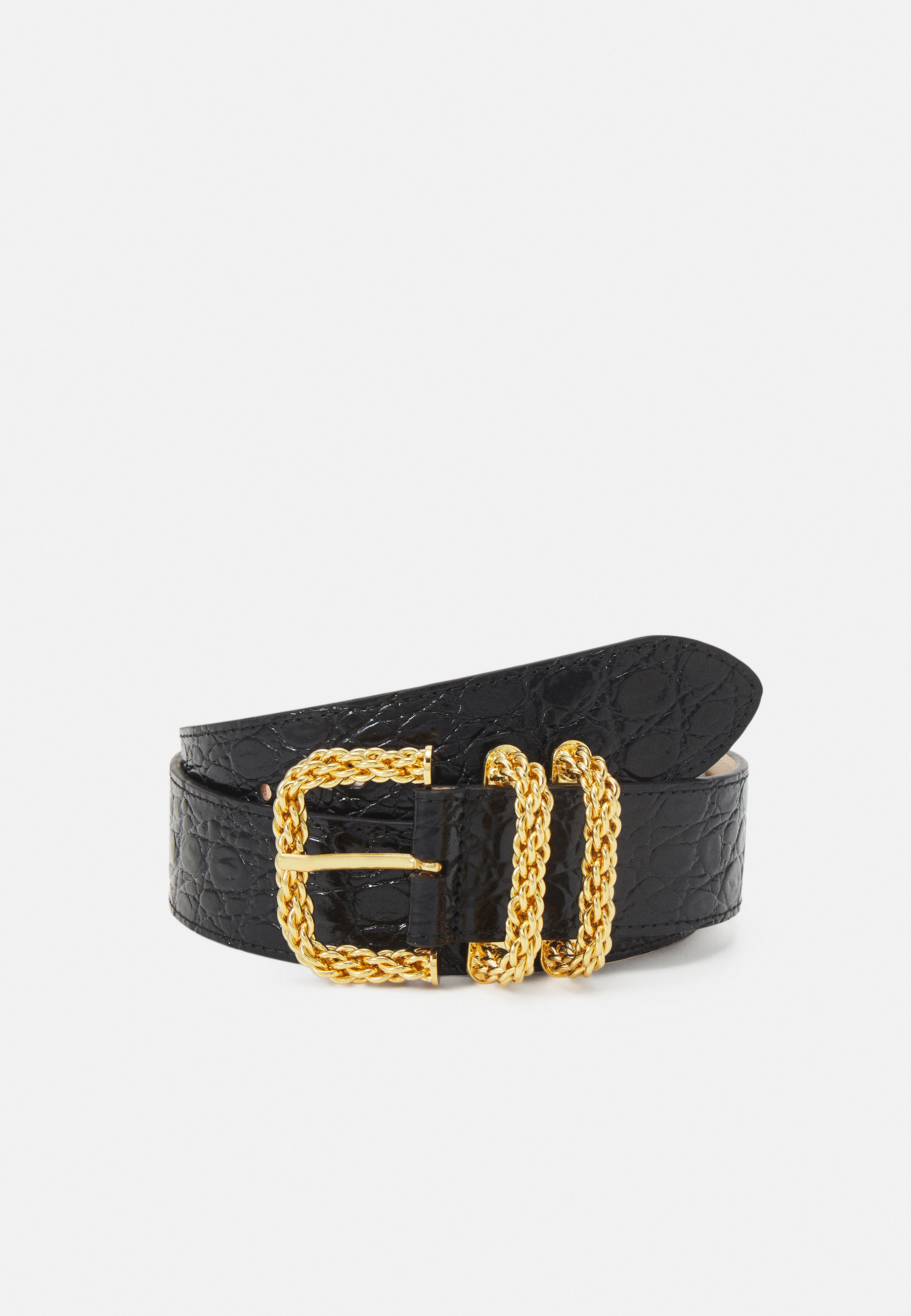 BY FAR KATINA CIRCULAR CROCO EMBOSSED - Belt - black - Zalando