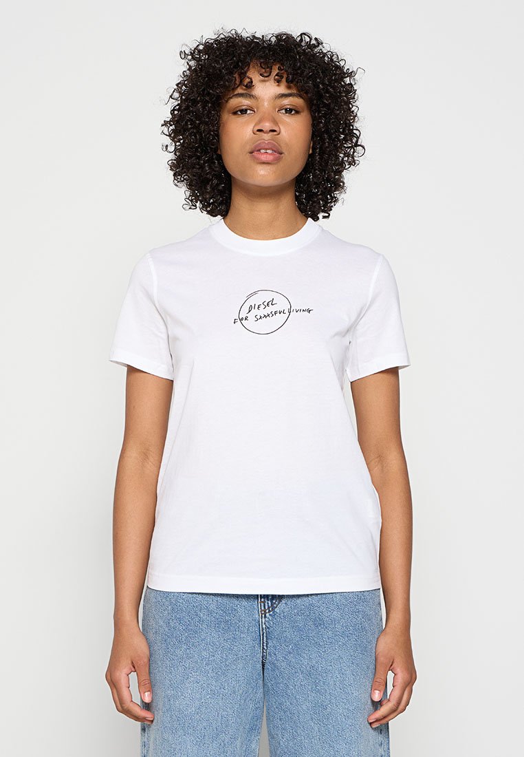 Diesel T-shirt print wit Diesel T-shirt print wit
