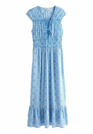 FRONT SHORT SLEEVE - Maxi šaty - blue tile print