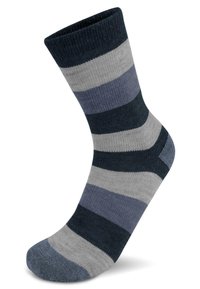 Normani 6 PAAR ALPAKA BREITGESTREIFT - Socken - anthrazit anthrazit marine
