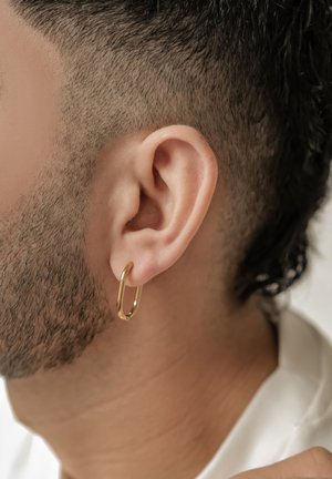 THIN OVAL HOOP - Earrings - gold-coloured