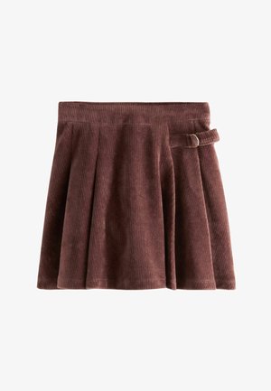 Next, REGULAR FIT - PLEATED JERSEY CORD SKIRT . - A-lijn rok - chocolate brown