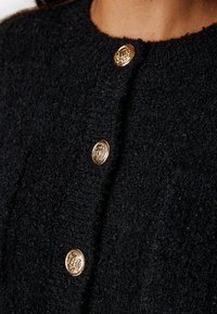 Bubbleroom BUTTON KNITTED JACKET - Cardigan - black