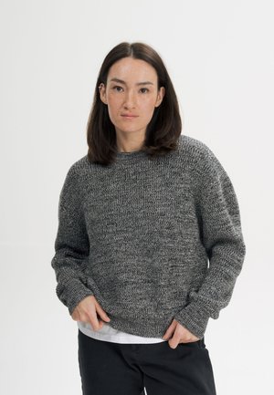 MELA, DAMEN RIPPSTRICK PULLOVER ADAH - Pullover - black pepper speckles