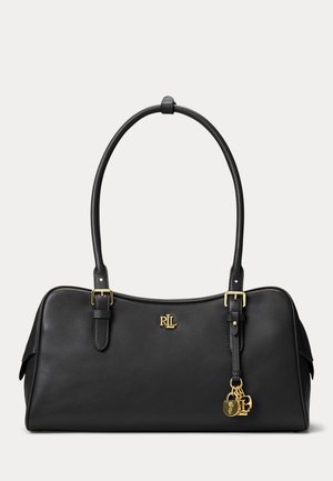 Lauren Ralph Lauren LEATHER LARGE MARCY ZIP SATCHEL - Geantă de mână - black