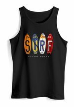 Neverless® Damen Racerback Tanktop Mit Surfbrett-Print – Kalifornien Surfstyle, Slim Fit Aus Baumwolle