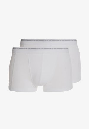 Witte boxershorts van een katoenmix, met een zachte elastische tailleband met een grijs logo. Glad afgewerkt met minimale naden.
