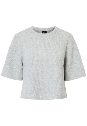 Pieces PCSILLY SS O-NECK BC - T-shirts - light grey melange