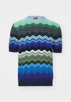 Missoni SHORT SLEEVE  - T-shirt imprimé - blue and green tones