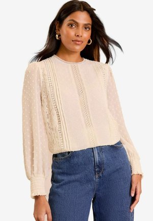 Love & Roses REGULAR FIT - DOBBY CREW NECK LONG SLEEVE - Bluse - cream