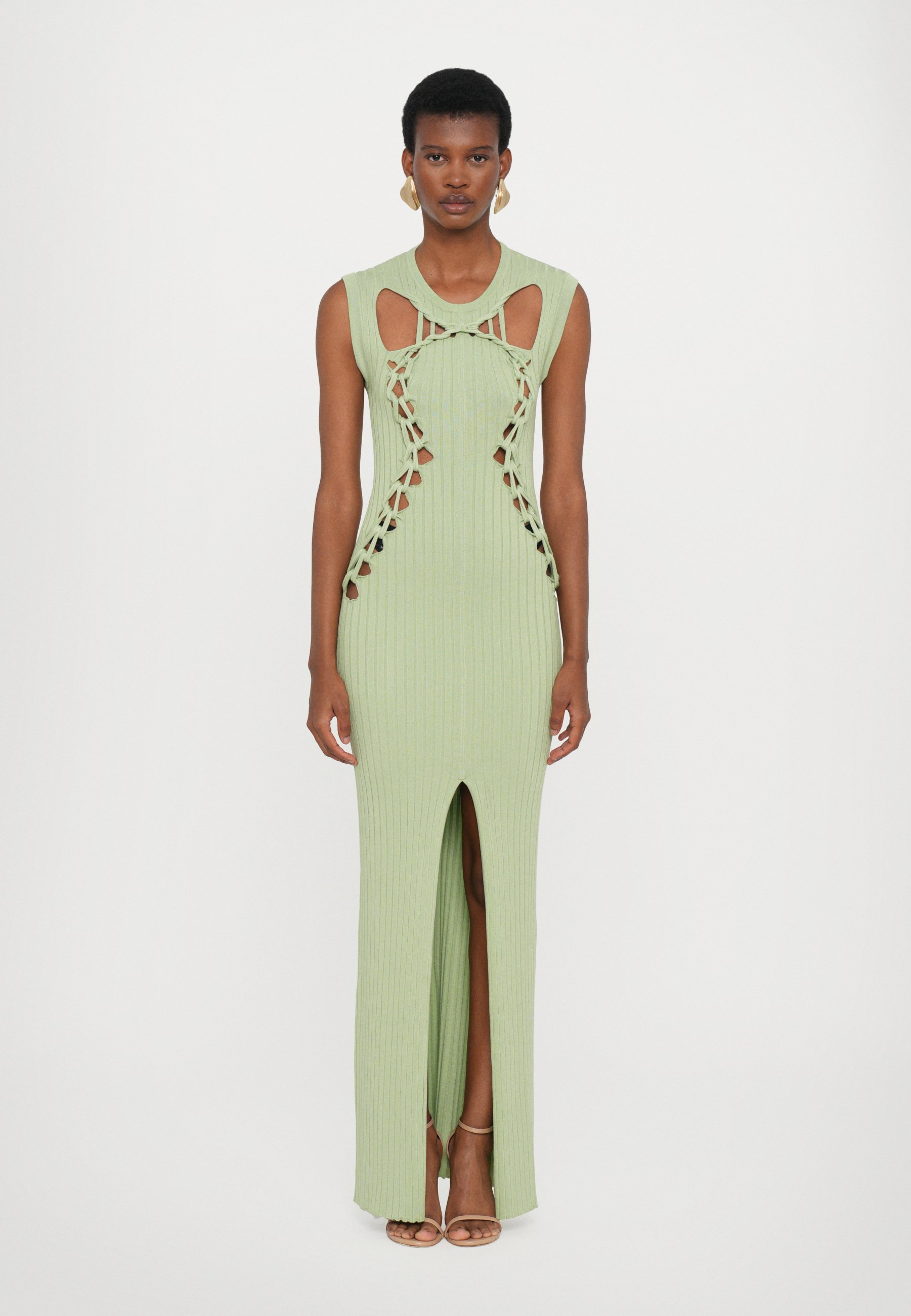 slim fit dress slacks Nova Tie Back Dress in Emerald Green