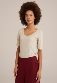 WE Fashion Paprasti marškinėliai - beige