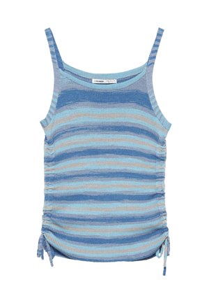 PULL&BEAR, SPACE DYE WITH GATHERING - VEST TOP - Débardeur - blue