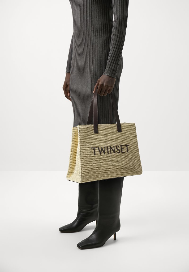 Twinset Beige Polyurethane Women Tote