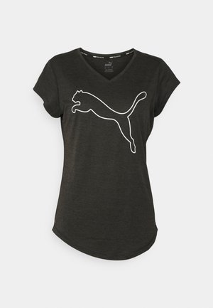 Puma TRAIN FAVORITE HEATHER CAT TEE - T-skjorte til trening - black heather