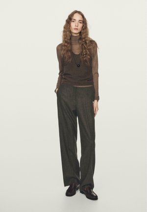 Pantalon classique - mottled dark brown