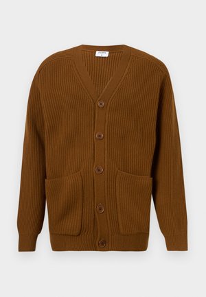 CHUNKY CARDIGAN - Adīta jaka - copper brown