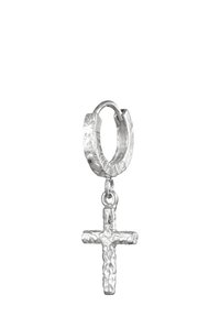 STRUCTURED CROSS BASIC - Øreringe - silver-coloured