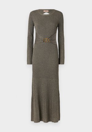TWINSET, DRESS - Μάξι φόρεμα - dark taupe/oro