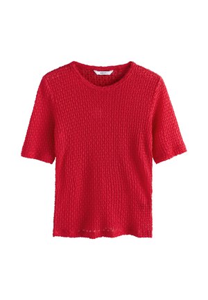 REGULAR FIT - TEXTURE HALF SLEEVE - Základné tričko - red