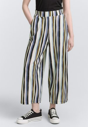 TOM TAILOR DENIM HIGH WAIST CULOTTE - Trousers - watercolor stripe