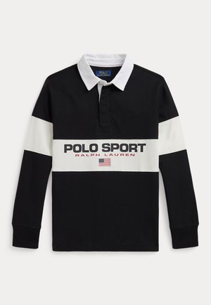 POLO SPORT COTTON JERSEY RUGBY SHIRT - Langærmet T-shirt - black/deckwash white