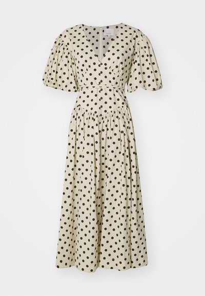 Cinq à Sept POLKA DOT STASSIE DRESS - Denné šaty - gardenia/black
