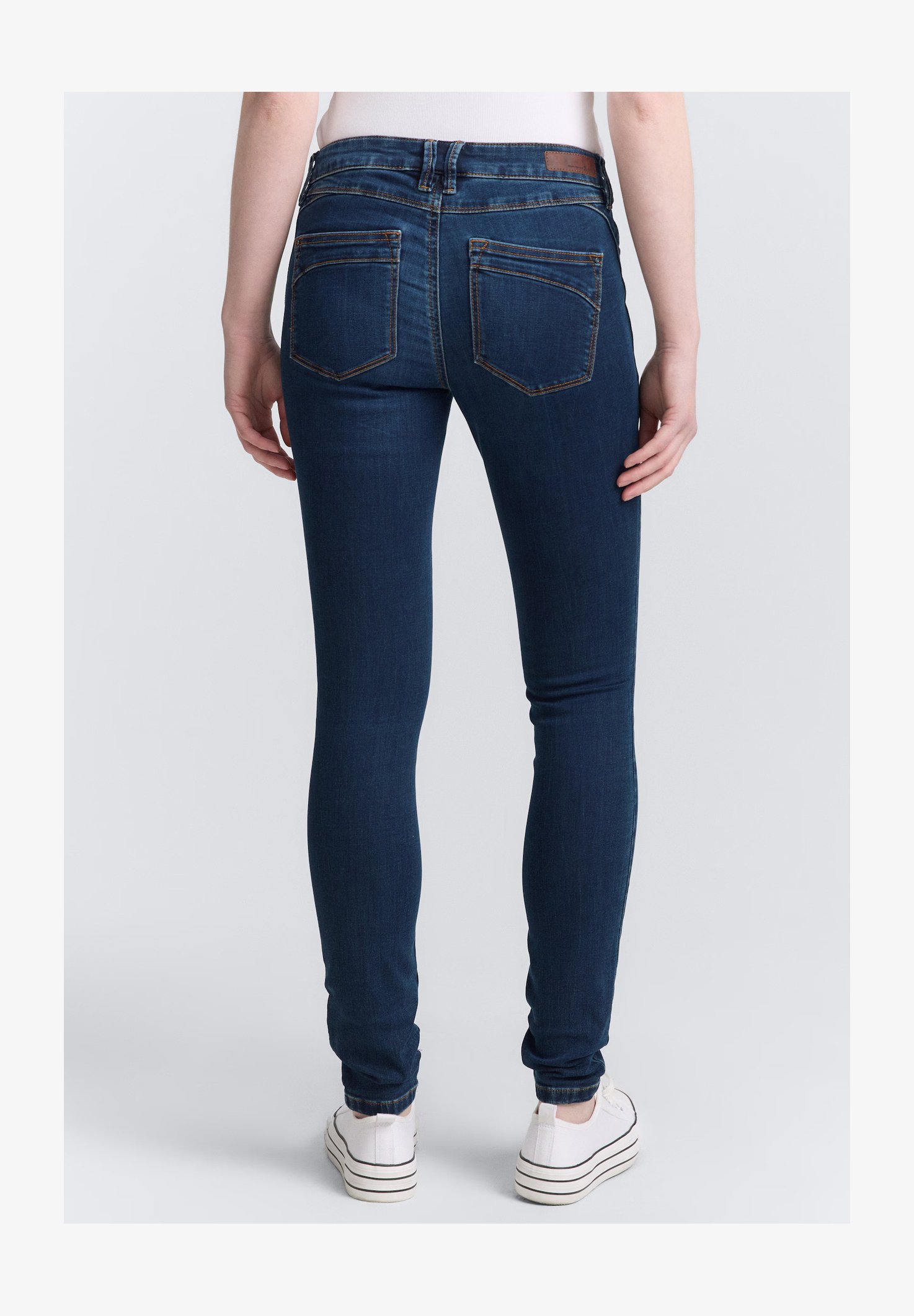 TOM TAILOR Denim Pantaloni Larghi Donna Con Cuciture Decorative - Vita Elastica, Morbido Cotone Sostenibile, Lunghezza 70 Cm