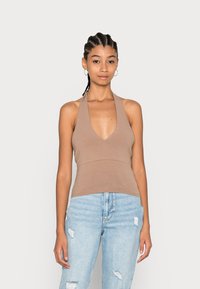 Hollister Co. BARE UNDER BUST SEAM HALTER  - Top - portabella
