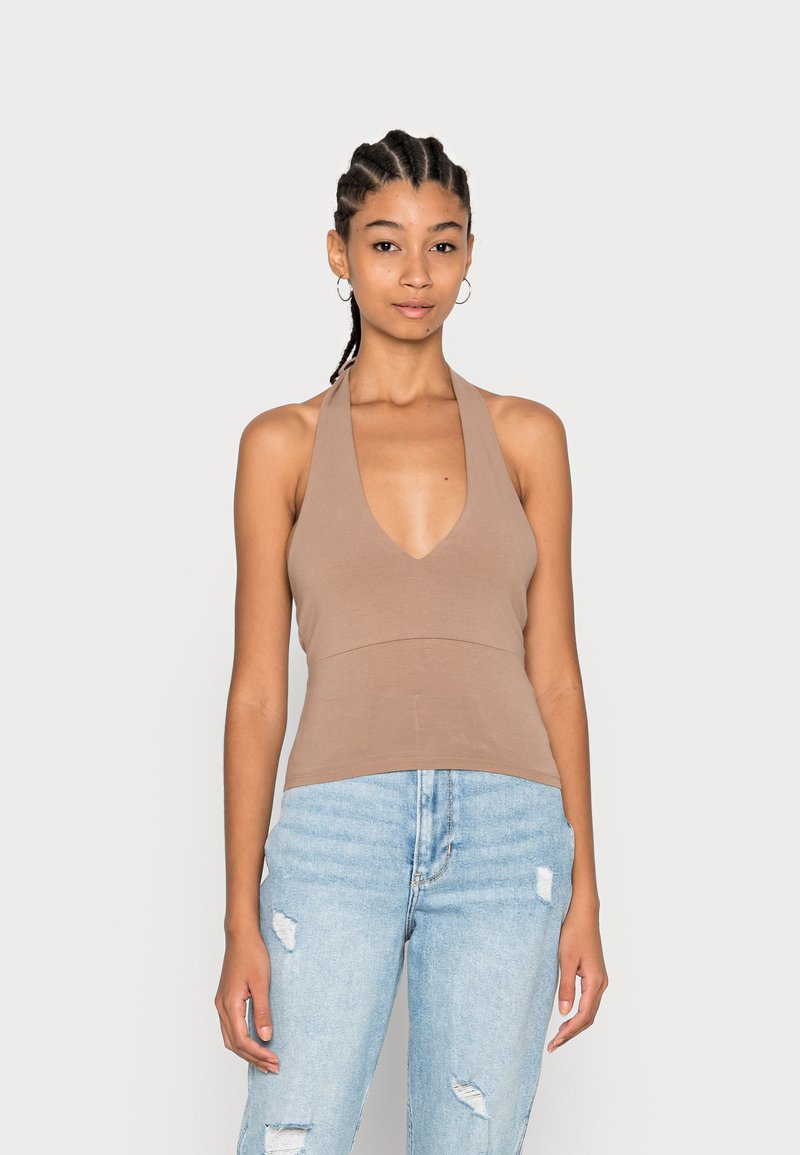 Hollister Co. BARE UNDER BUST SEAM HALTER - Top - portabella