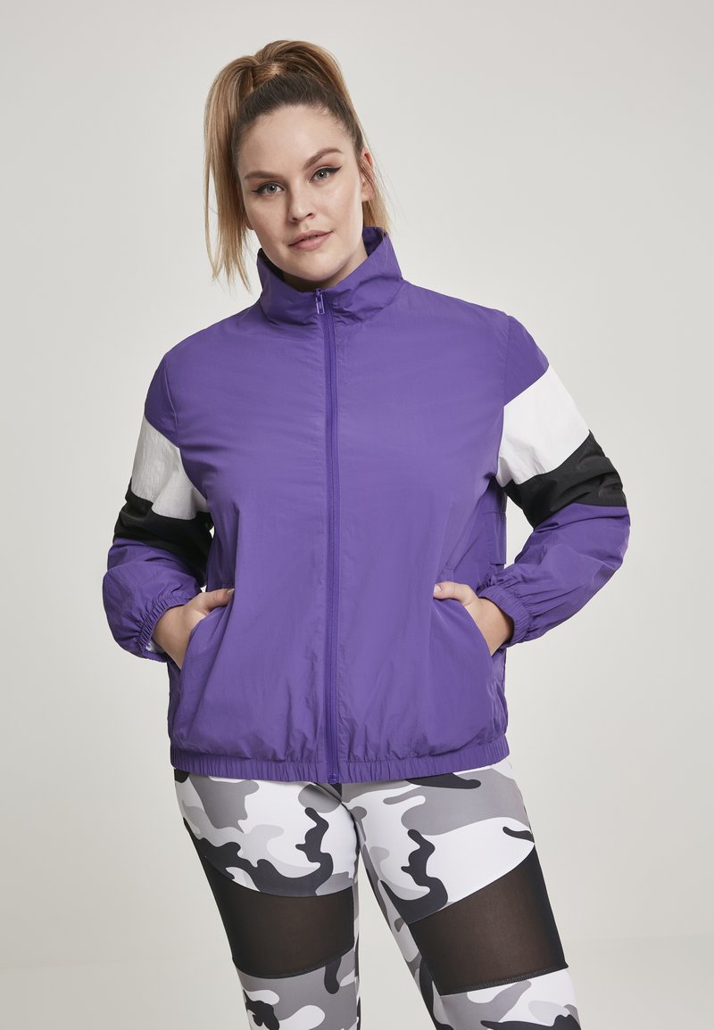 Urban Classics LADIESCRINKLE TRACK - Vjetrovka - ultraviolet/blk/wht